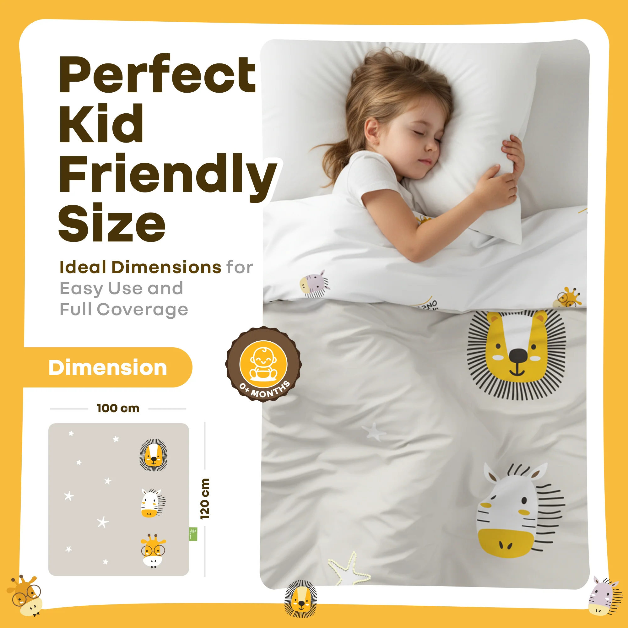 Softkins Baby Comforter 100% Cotton Baby Blanket With Ultra-Soft Dual Side Comfort - Safari Beige - Image 5