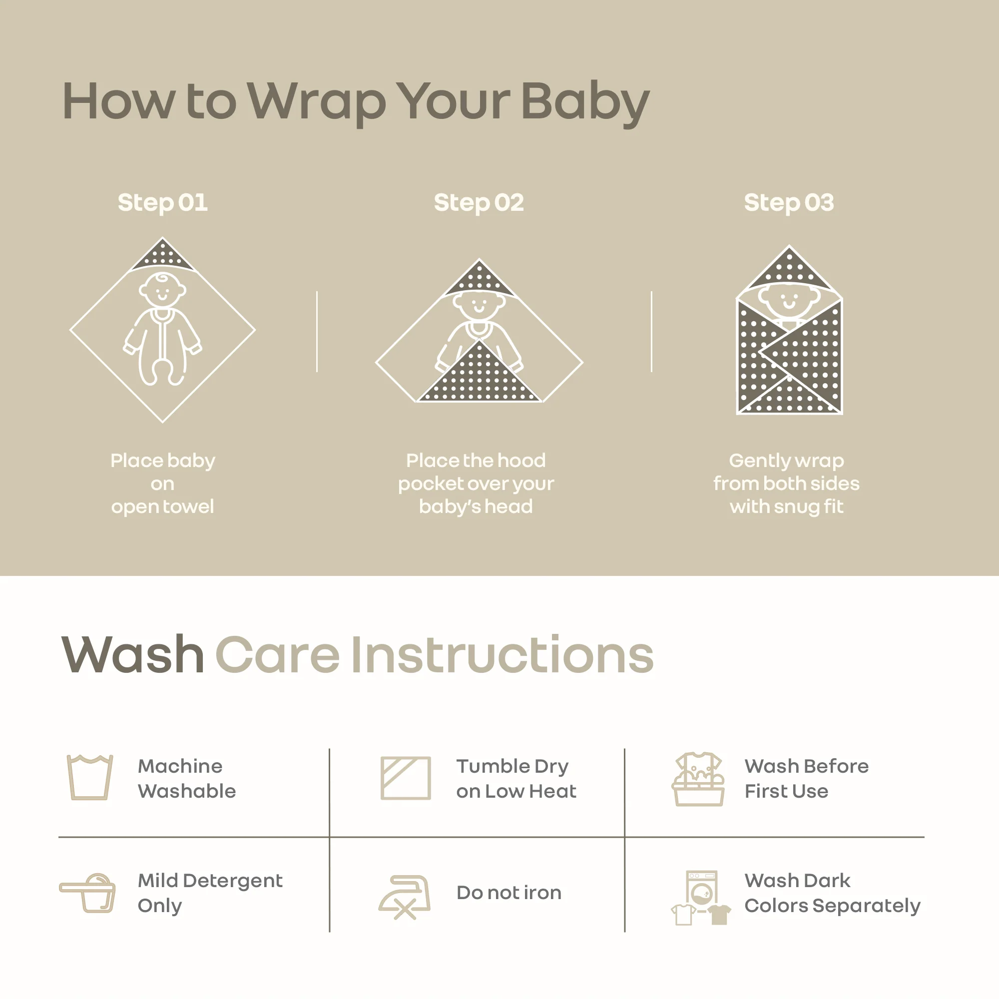 Softkins Baby Hooded Knit Towel with 100% Natural Cotton, Soft & Quick Dry - White Farmland - Image 5