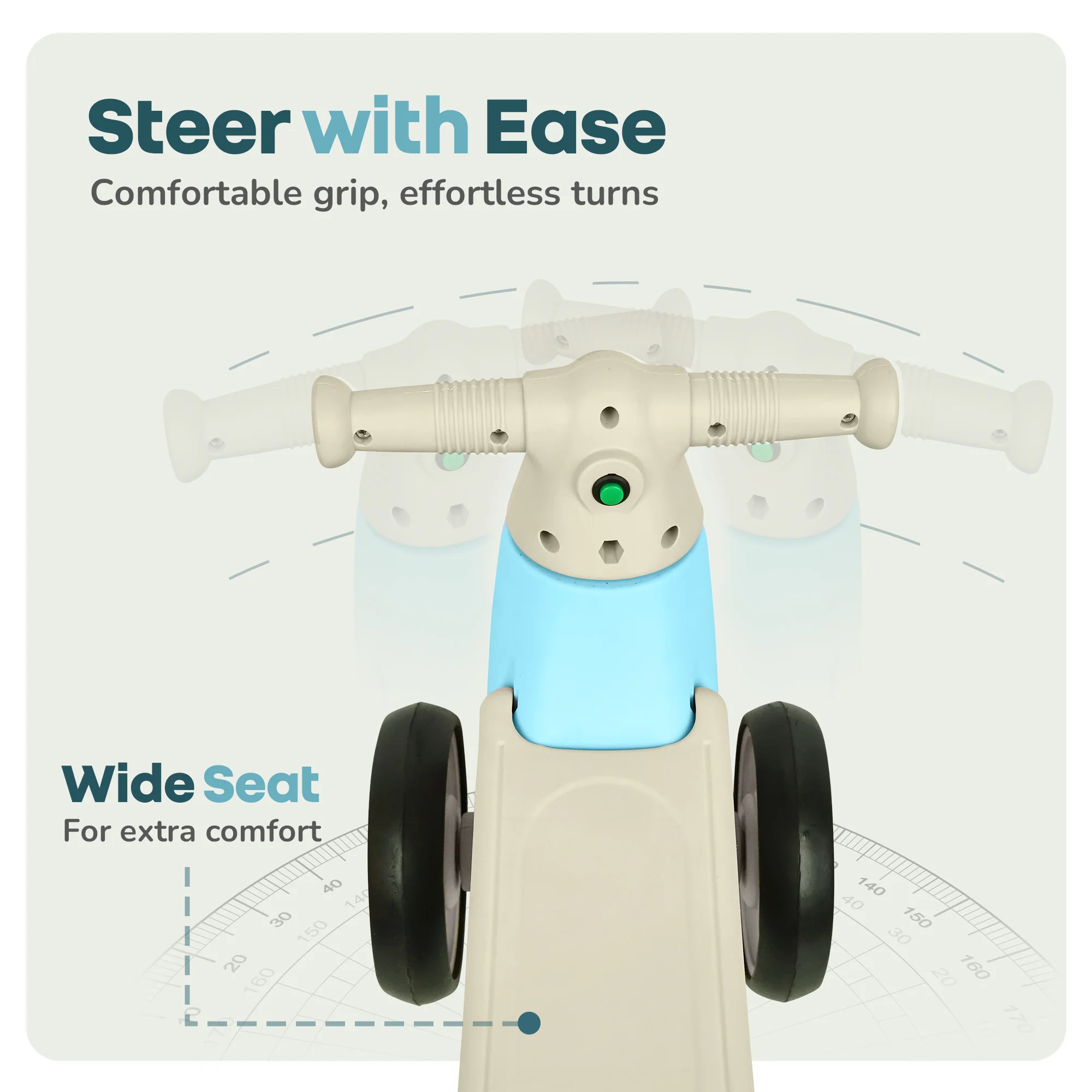 Speedster Glider Baby Ride On Car – Fun Push Ride with Music, LED Lights, Toy Storage & EVA Wheels - Blue - Image 6