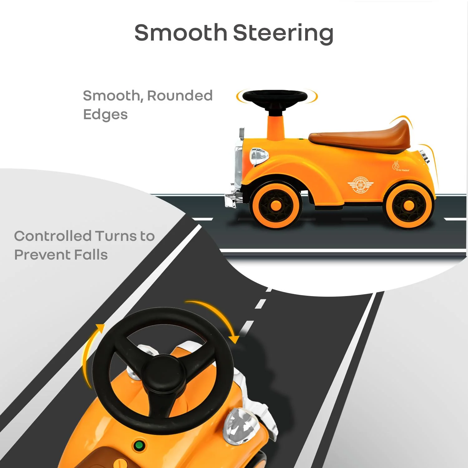 Speedster Royal Ride On Car for Kids - Orange Brown - Image 3