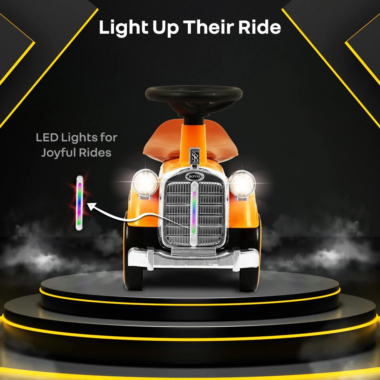 Speedster Royal Ride On Car for Kids - Orange Brown - Image 5