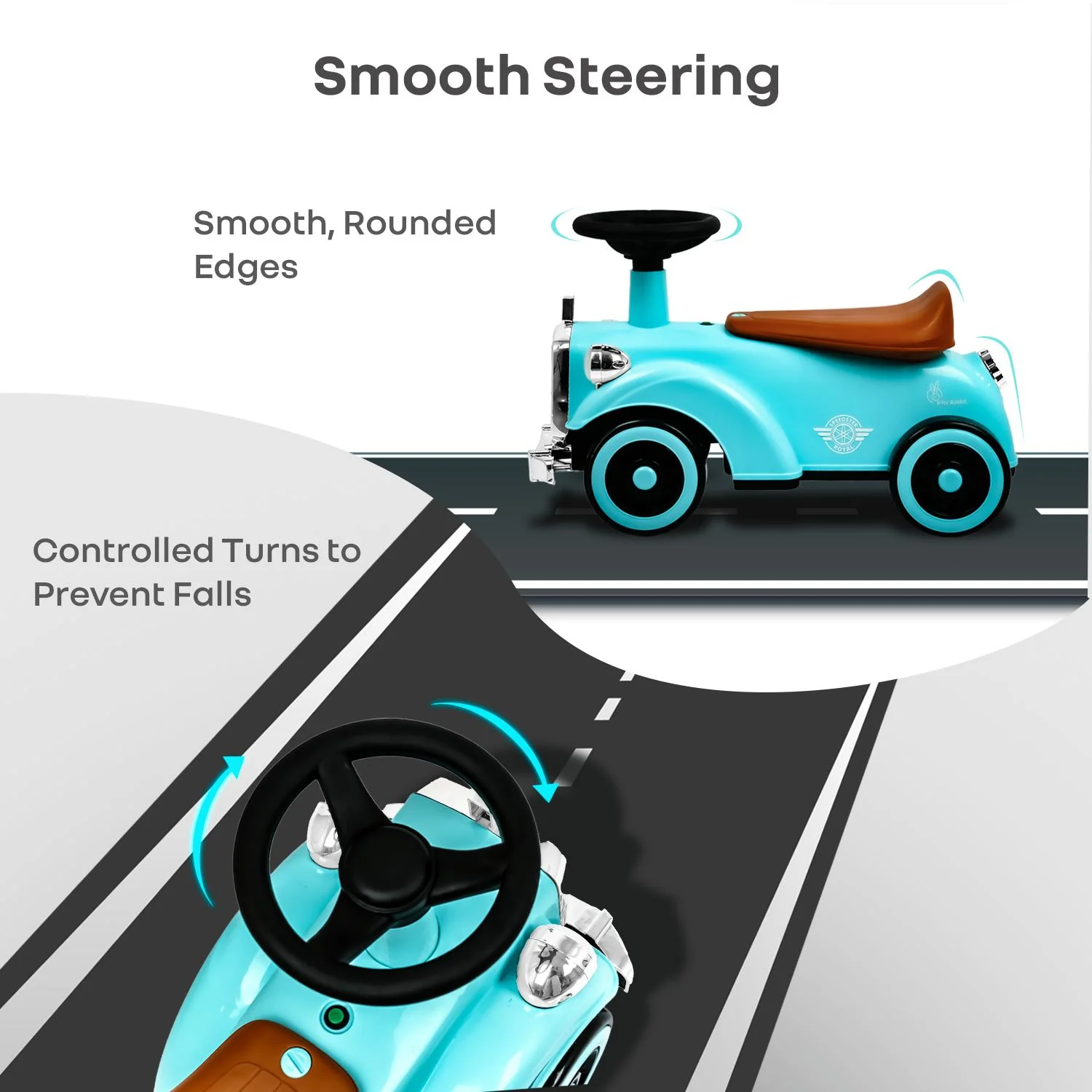 Speedster Royal Ride On Car for Kids - Blue Brown - Image 3