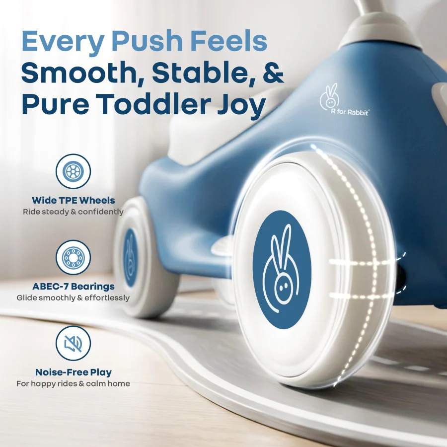 Speedster Zoomy Push Ride On Car for Kids - Blue Grey - Image 3
