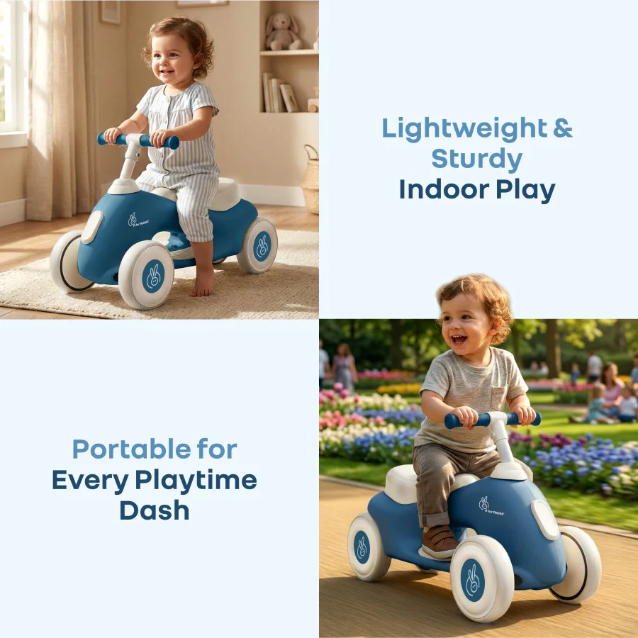 Speedster Zoomy Push Ride On Car for Kids - Blue Grey - Image 8
