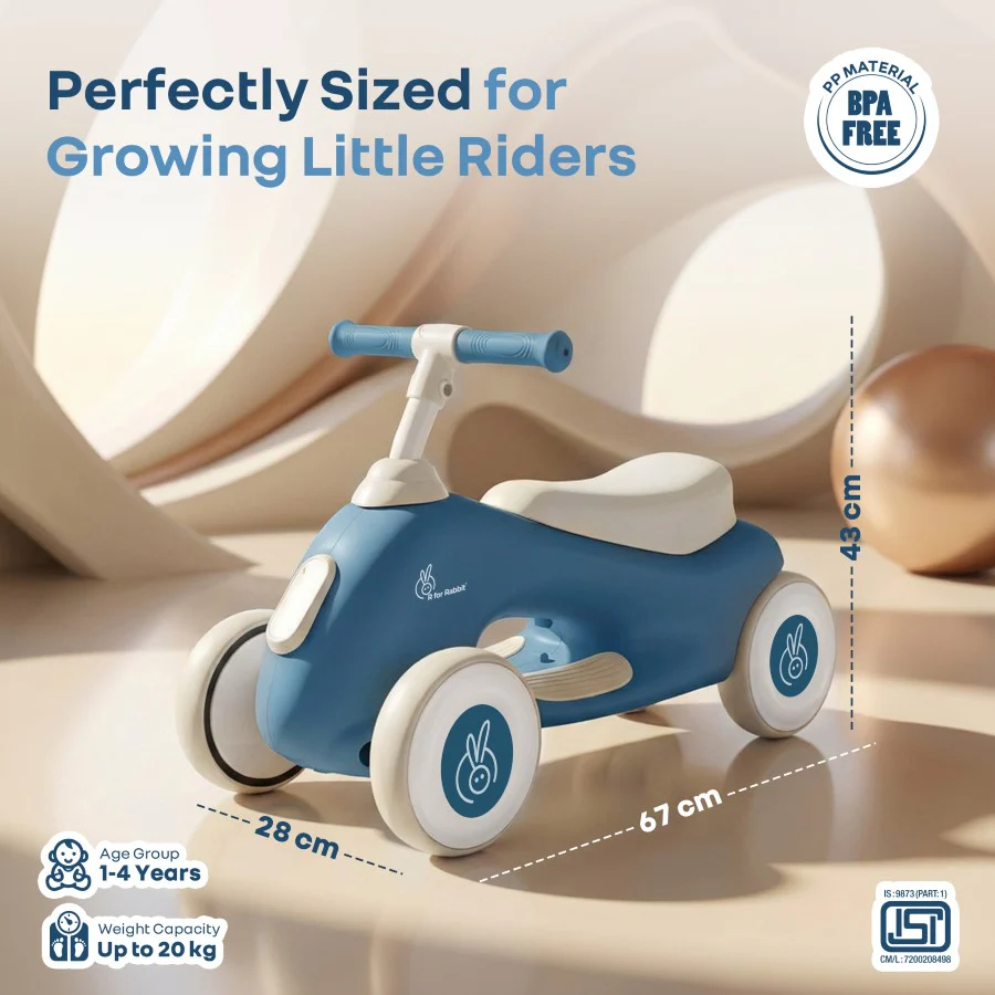 Speedster Zoomy Push Ride On Car for Kids - Blue Grey - Image 9