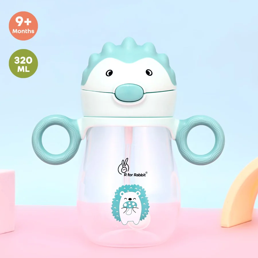 Spikey Baby Straw Sipper Bottle 320ml With Soft Silicone Straw and Leak Proof - Lake Blue - Image 6