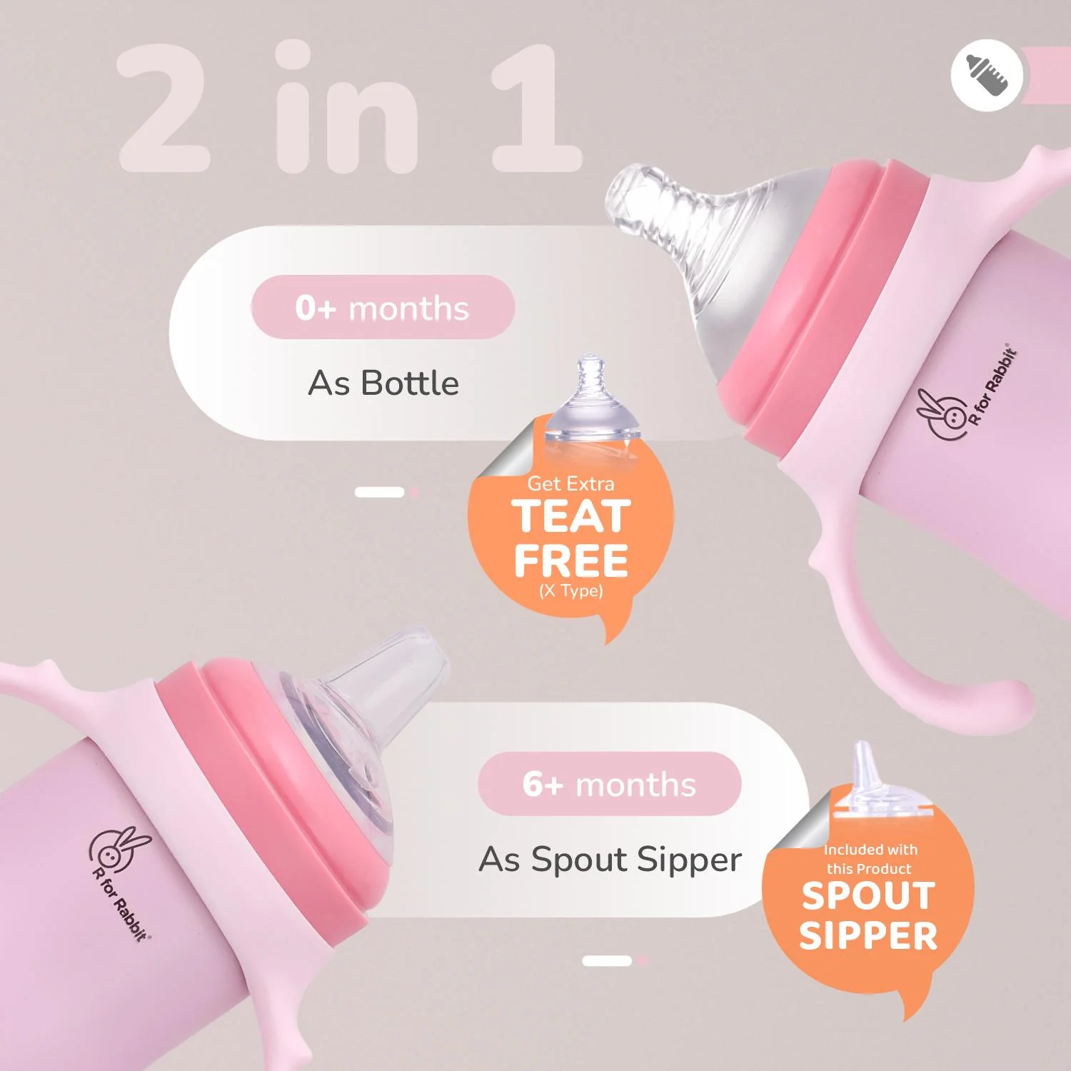 Steebo Fusion Spout Cup SS Bottle 270ml With Personalized Name - Pink - Image 3