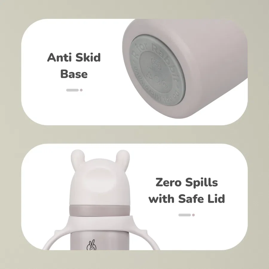 Steebo Fusion Spout Cup SS Bottle 270ml With Personalized Name - Beige Pear - Image 7