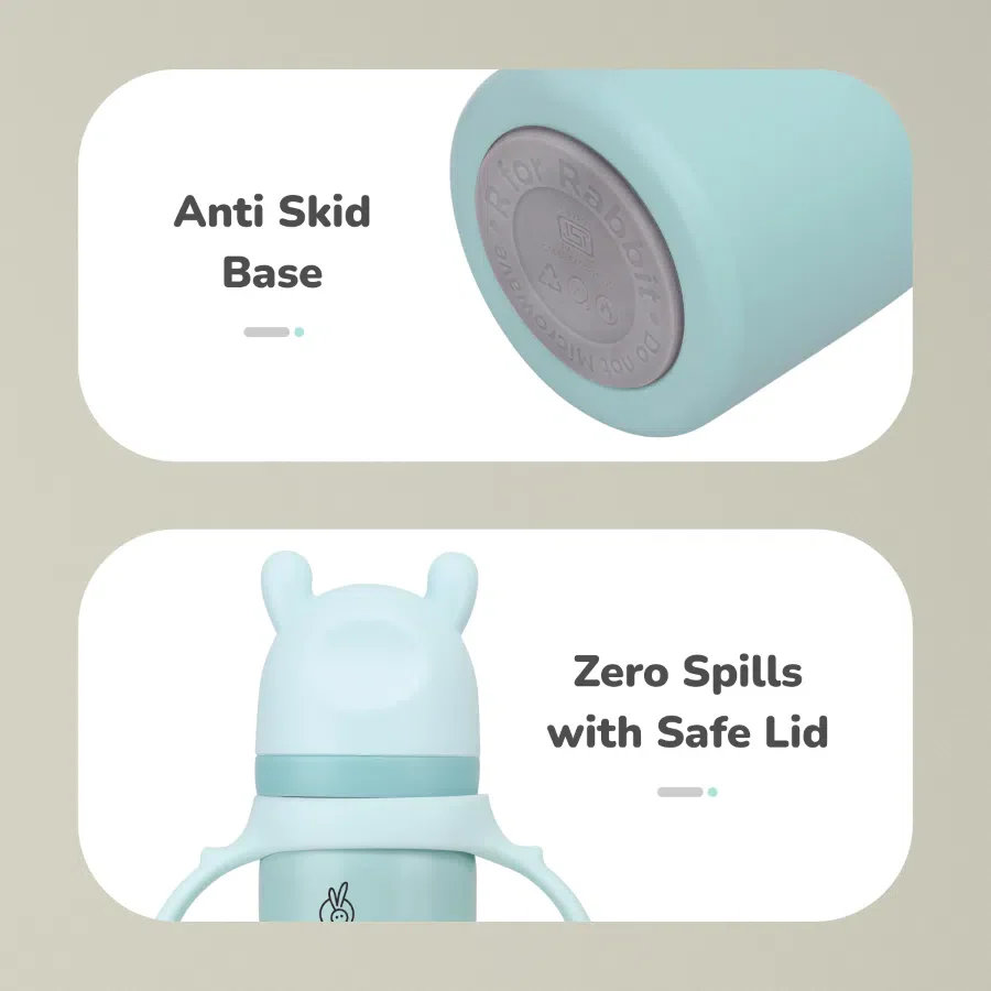 Steebo Fusion Spout Cup SS Bottle 270ml With Personalized Name - Lake Blue - Image 7