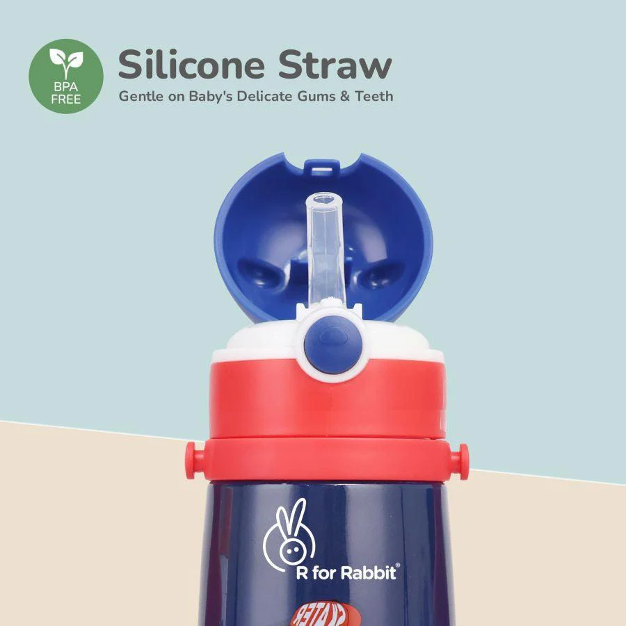 Steebo Safari Stainless Steel Sipper Bottle for Kids 500ml - Blue Dino - Image 4
