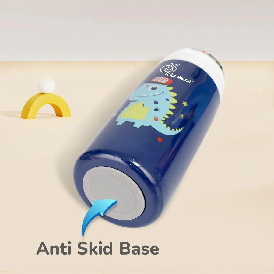 Steebo Safari Stainless Steel Sipper Bottle for Kids 500ml - Blue Dino - Image 5