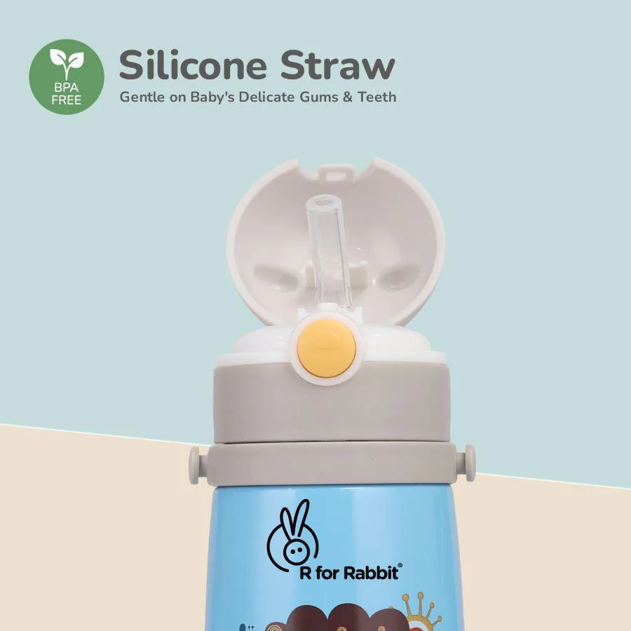 Steebo Safari Stainless Steel Sipper Bottle for Kids 500ml - Blue Lion - Image 4