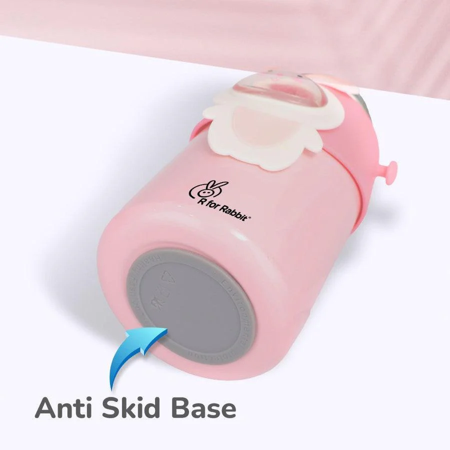 Steebo Zoobie Stainless Steel Sipper Feeding Bottle for Kids 550ml - Pink Bunny - Image 5