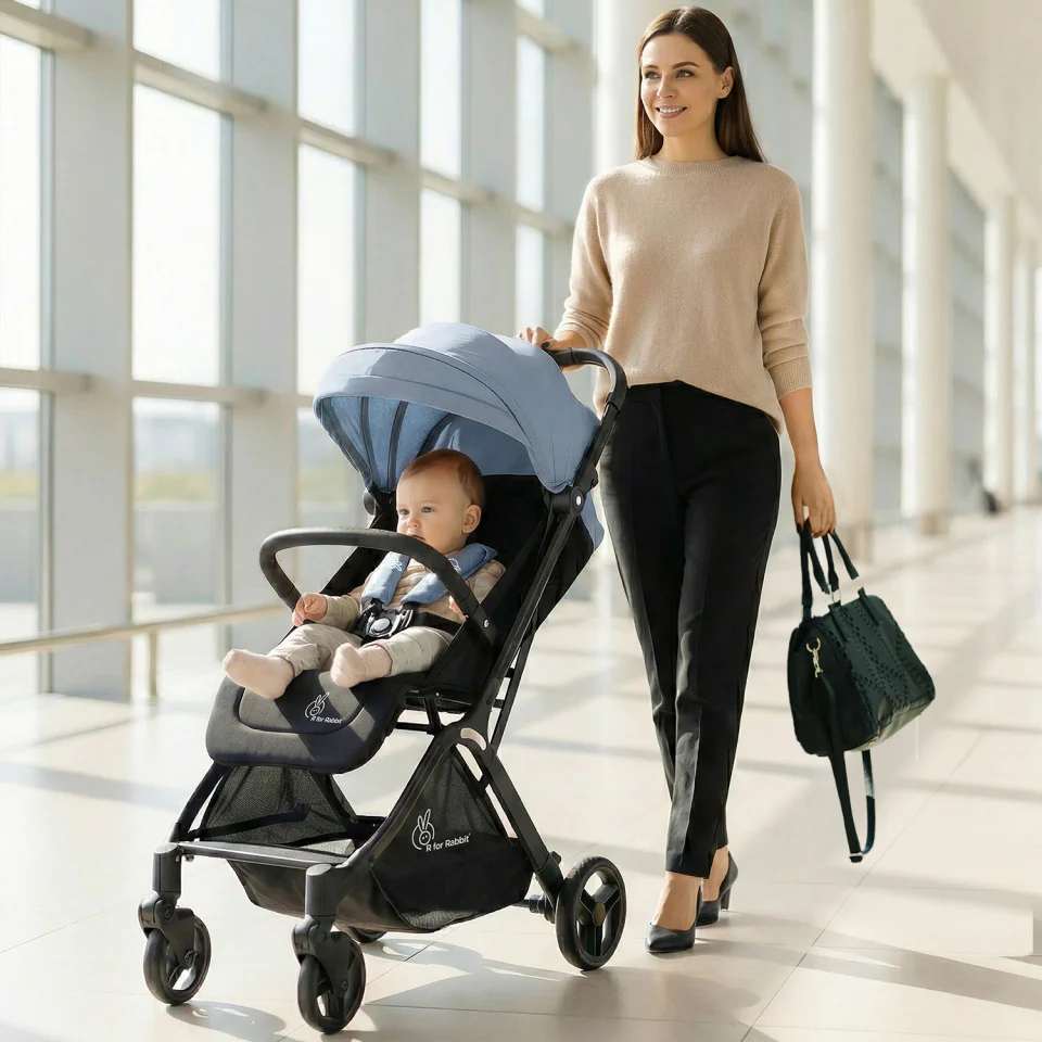Street Smart Ace Auto Fold Kids Stroller - Blue Black - Image 5