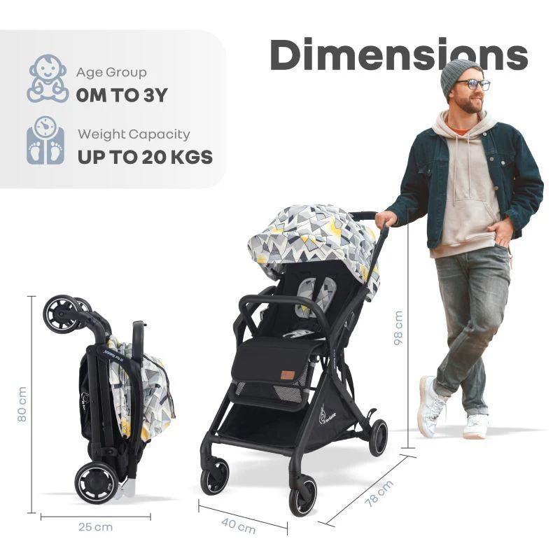 Street Smart Aero Baby Stroller With Personalized Name Plate - Black Multi - Image 10