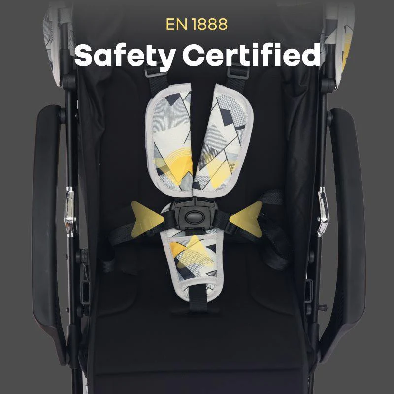 Street Smart Aero Baby Stroller With Personalized Name Plate - Black Multi - Image 5
