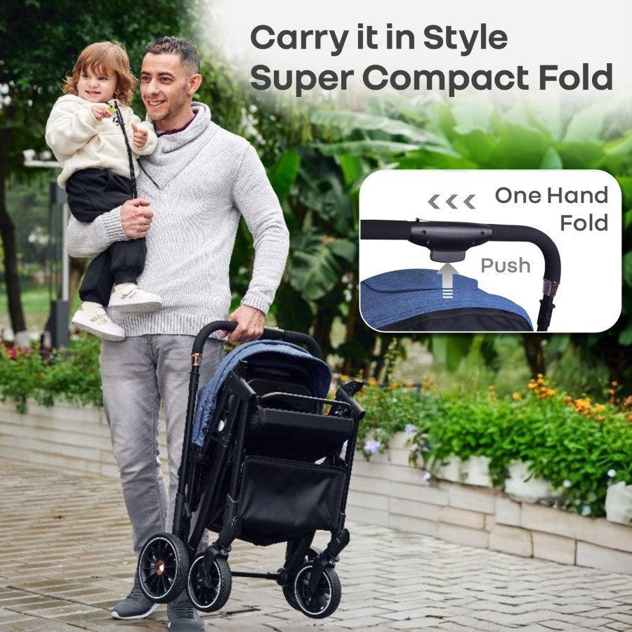 Street Smart Nova Super Comfy Travel Friendly Kids Stroller - Blue Black - Image 4