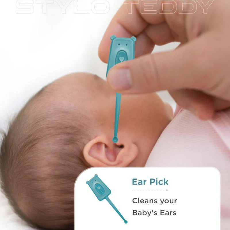 Stylo Teddy Baby Manicure Set Nail Cutter & Nail Filer, Scissor, Tweezer, Ear Pick - Blue - Image 6