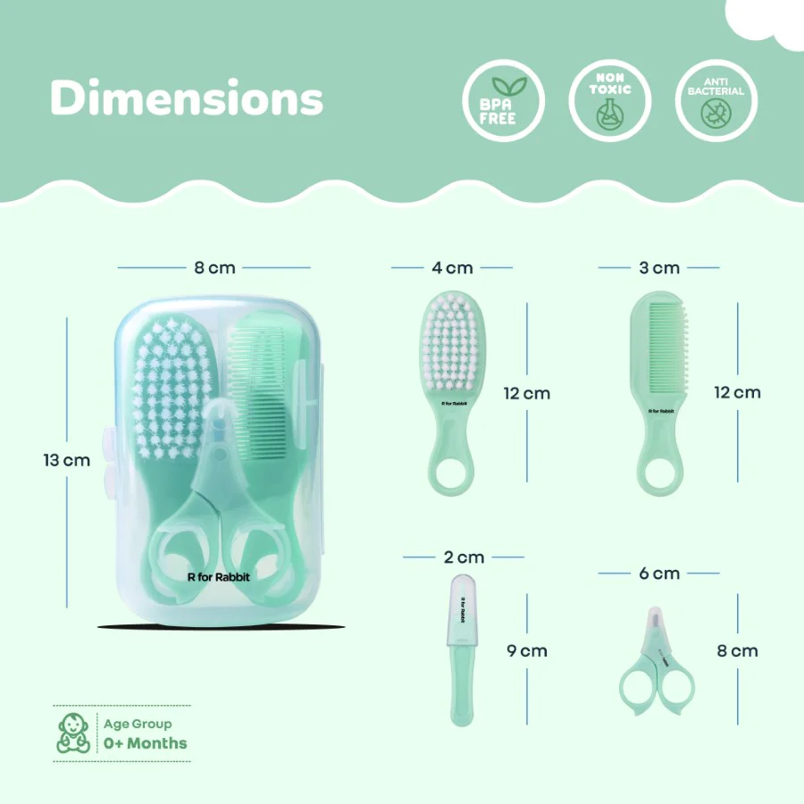 Stylo Totcare Set New Born Grooming Kit - Sea Green - Image 8