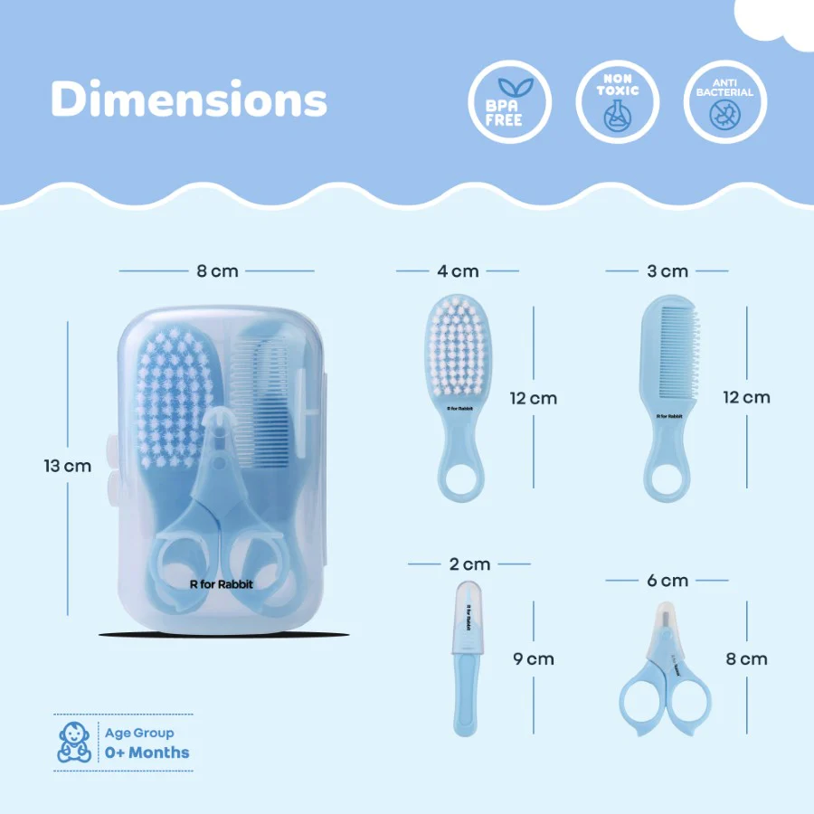 Stylo Totcare Set New Born Grooming Kit - Sky Blue - Image 8