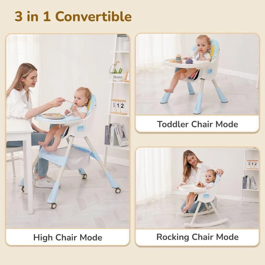 Sugar Doodle Plus High Chair For Kids 3-in-1 Convertible Design - Lake Blue - Image 2