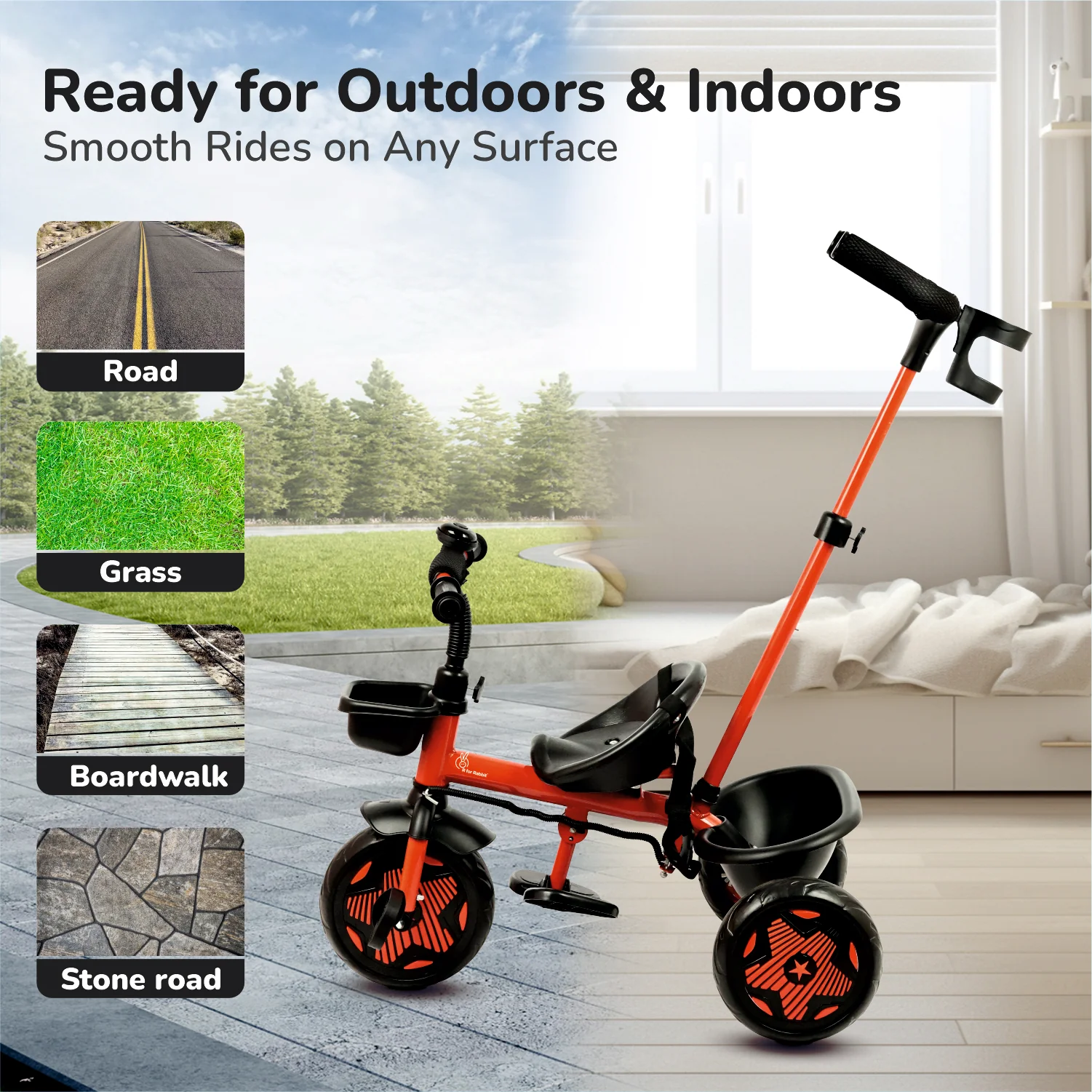 Tiny Toes R20 Ace Baby Tricycle – Smart Plug & Play Trike with Parental Content & EVA Wheels - Cherry Red - Image 8