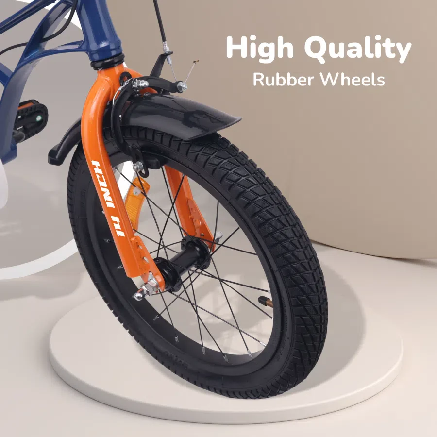 Tiny Toes Ryder Bicycle For Kids 14 Inch 90% Plug N Play Installation - Blue Orange - Image 7