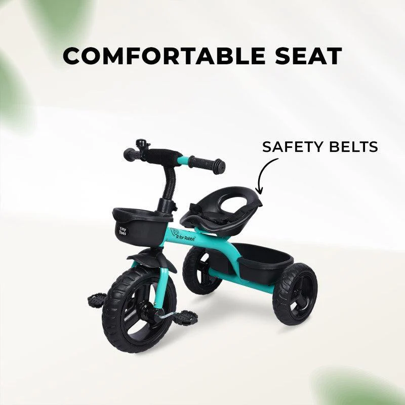 Tiny Toes T10 Ace Tricycle - Front & Back Basket, Seat Belt - Lake Blue - Image 5
