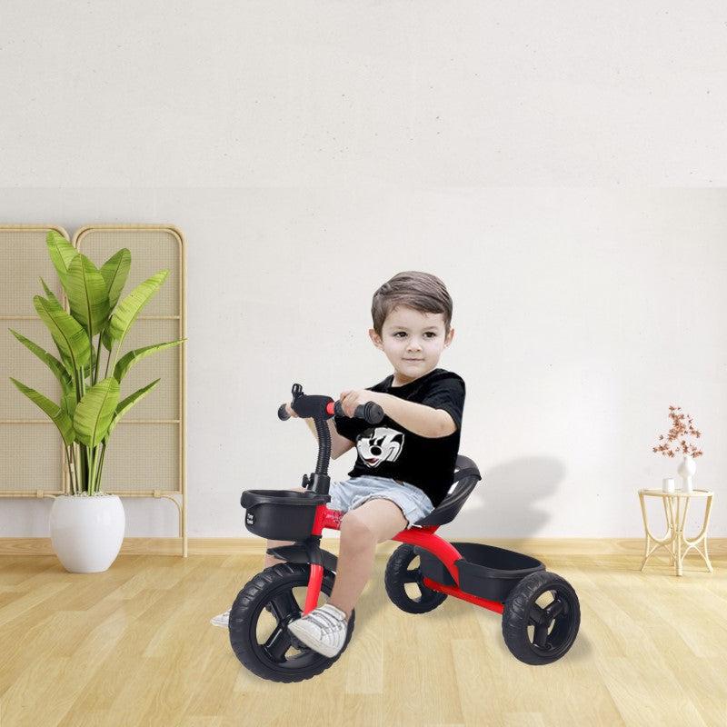 Tiny Toes T10 Ace Tricycle - Front & Back Basket, Seat Belt - Red - Image 2