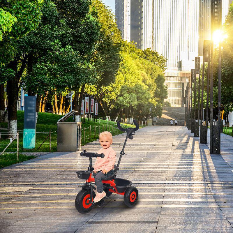 Tiny Toes T20 Ace Tricycle - 2 in 1, EVA Wheels, Adjustable Parental Control, Cup Holder, EVA Wheels, Front & Rear Basket, 1.5-5y - Red - Image 4