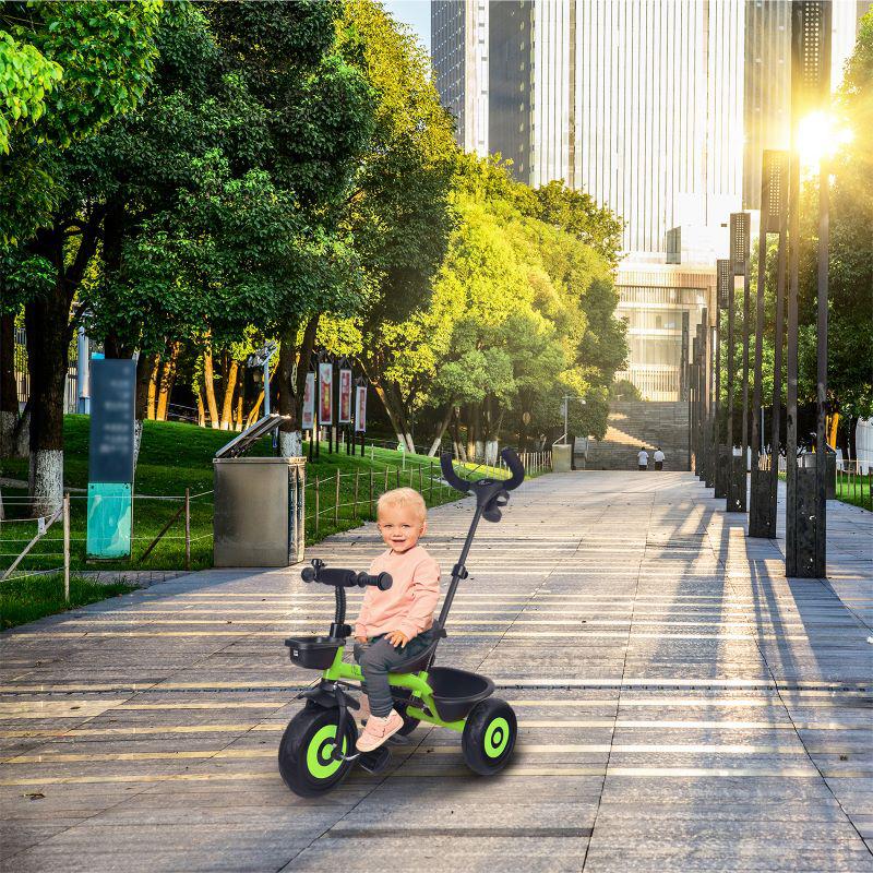 Tiny Toes T20 Ace Tricycle - 2 in 1, EVA Wheels, Adjustable Parental Control, Cup Holder, EVA Wheels, Front & Rear Basket, 1.5-5y - Green - Image 4