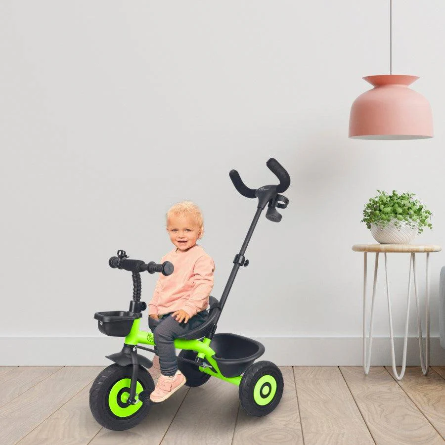 Tiny Toes T20 Plus Tricycle - 2 in 1, Rubber Wheels, Adjustable Parental Control, Cup Holder - Green - Image 4