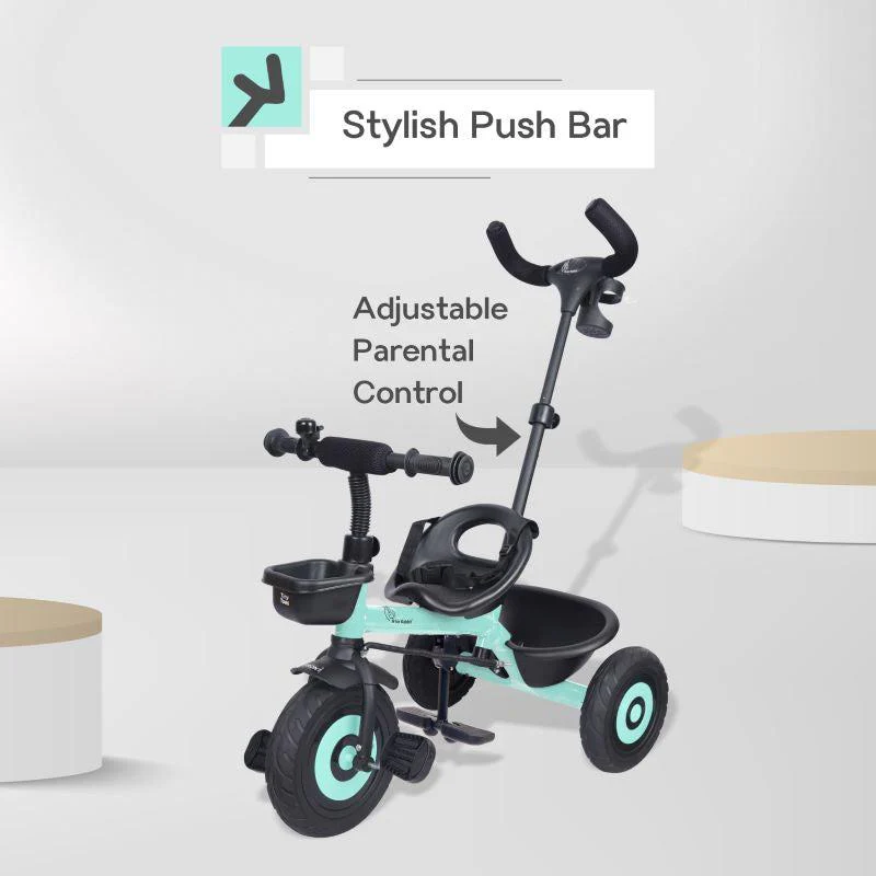 Tiny Toes T20 Plus Tricycle - 2 in 1, Rubber Wheels, Adjustable Parental Control, Cup Holder - Lake Blue - Image 3