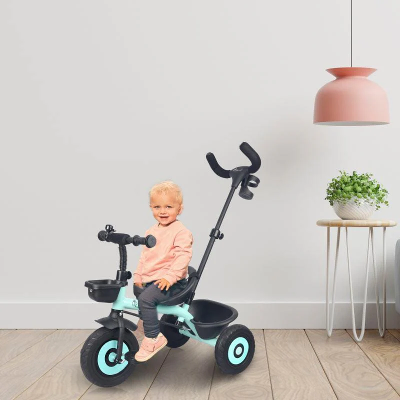Tiny Toes T20 Plus Tricycle - 2 in 1, Rubber Wheels, Adjustable Parental Control, Cup Holder - Lake Blue - Image 4