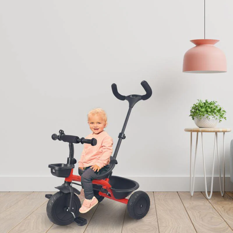 Tiny Toes T20 Plus Tricycle - 2 in 1, Rubber Wheels, Adjustable Parental Control, Cup Holder - Red - Image 4