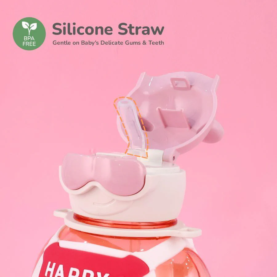 Tritan Astro Baby Straw Sipper Bottle 1000ml - Pink - Image 6