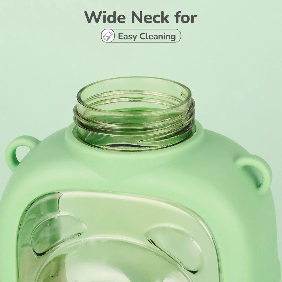 Tritan Baloo Straw Sipper Bottle 1000ml BPA free Tritan Material with Silicone Straw - Green - Image 5
