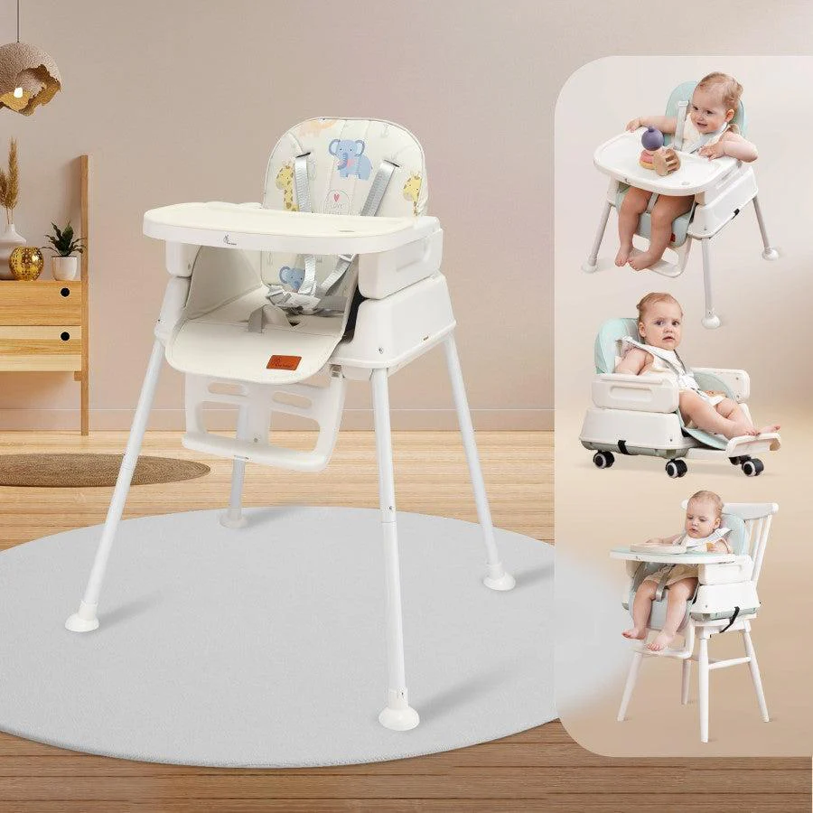 Truffle High Chair For Kids 4-in-1 Convertible Scratch Proof & Anti-Skid Rubber Base High Chair - Beige