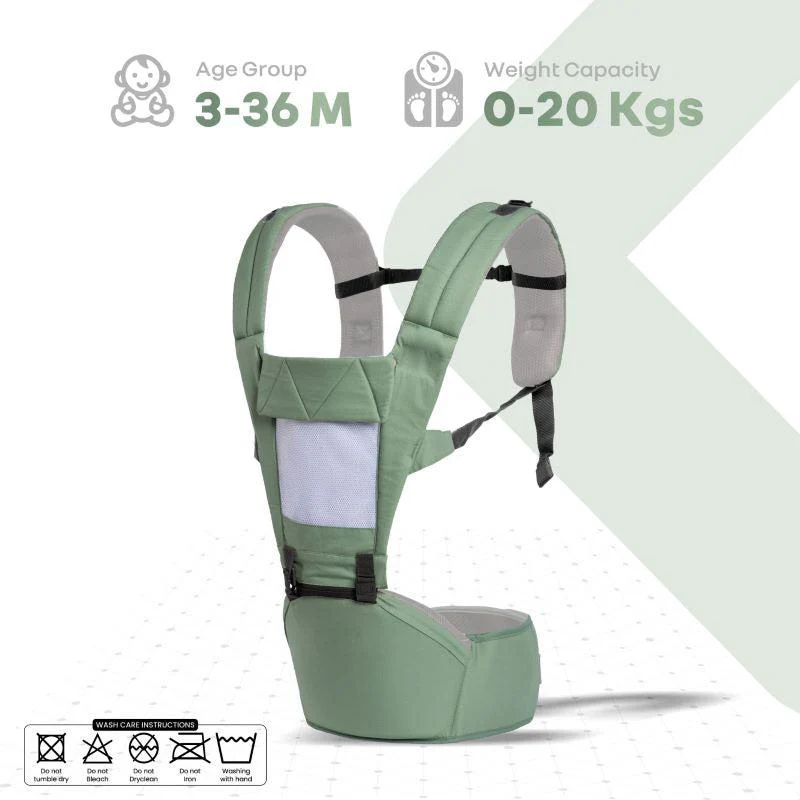 Upsy Daisy Baby Carrier With 4 In 1 Carry Position, 100% Cotton Fabric - Green - Image 3