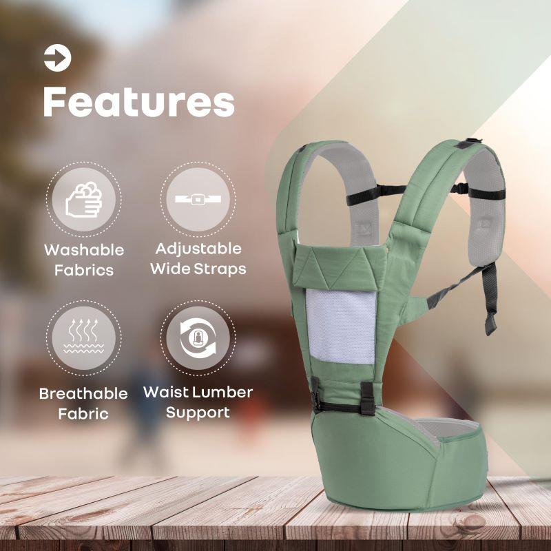 Upsy Daisy Baby Carrier With 4 In 1 Carry Position, 100% Cotton Fabric - Green - Image 5