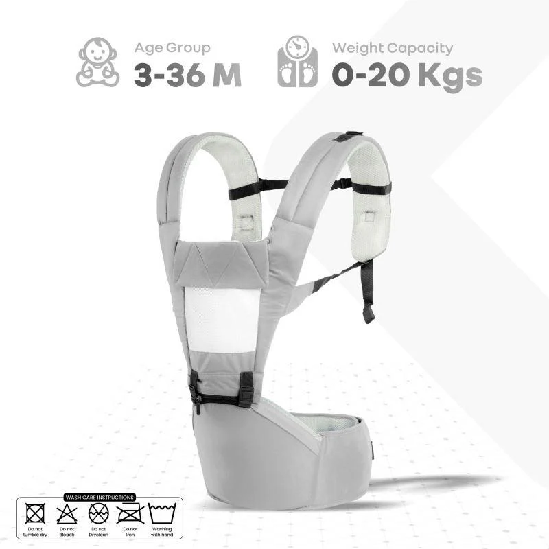 Upsy Daisy Baby Carrier With 4 In 1 Carry Position, 100% Cotton Fabric - Grey Cream - Image 3