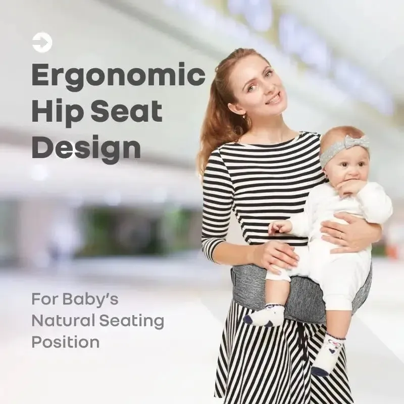 Upsy Daisy Cool Baby Carrier - Multi-Positional Versatility, Detachable cap, Breathable Fabric - Grey - Image 5