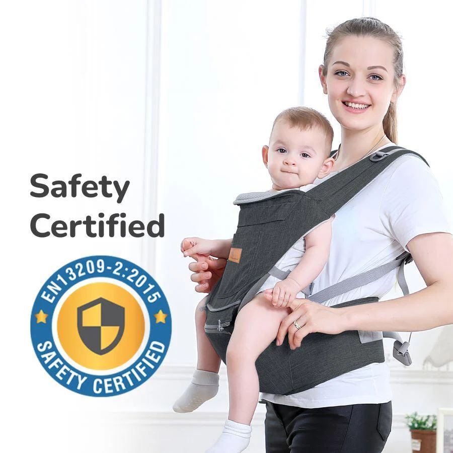 Upsy Daisy Ergo 8-in-1 Hip Seat Baby Carrier - Dark Grey - Image 7