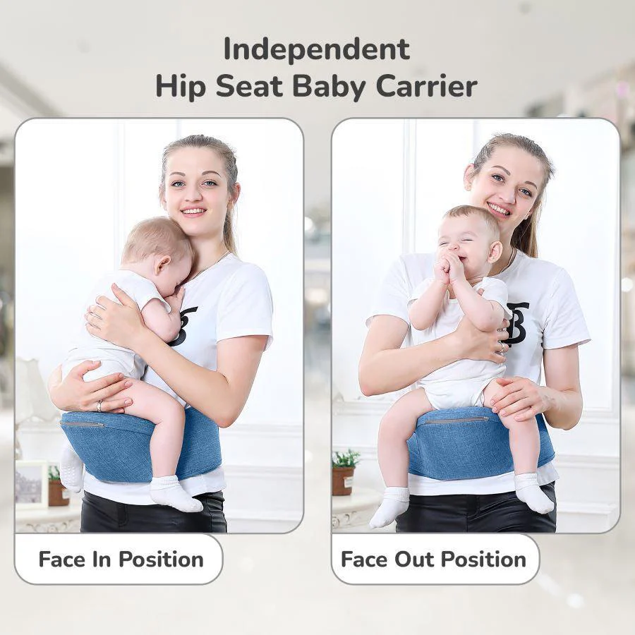 Upsy Daisy Ergo 8-in-1 Hip Seat Baby Carrier - Denim Blue - Image 3