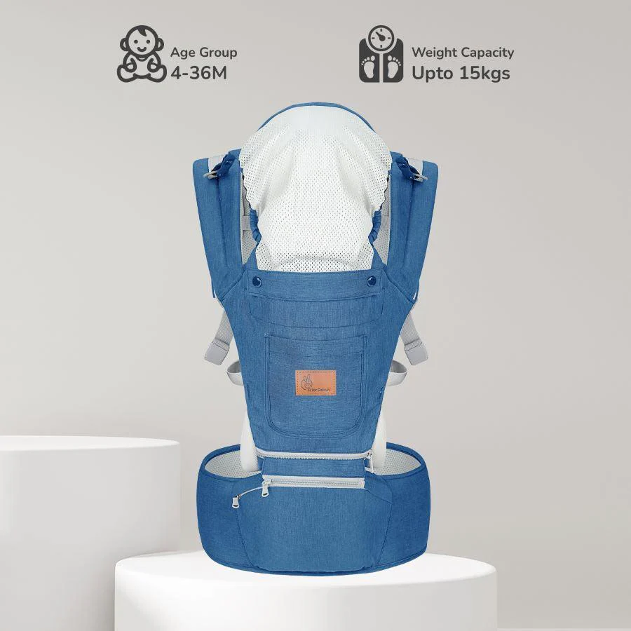Upsy Daisy Ergo 8-in-1 Hip Seat Baby Carrier - Denim Blue - Image 8