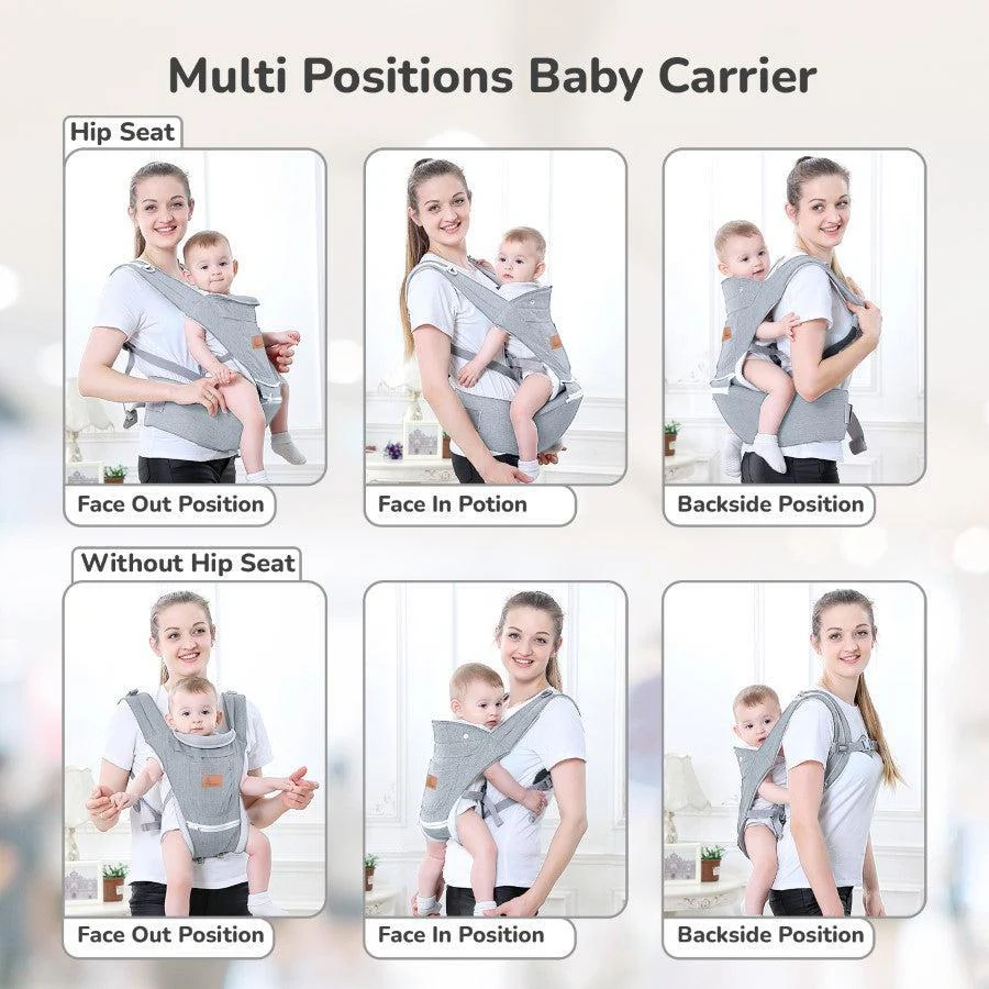 Upsy Daisy Ergo 8-in-1 Hip Seat Baby Carrier - Light Grey - Image 4