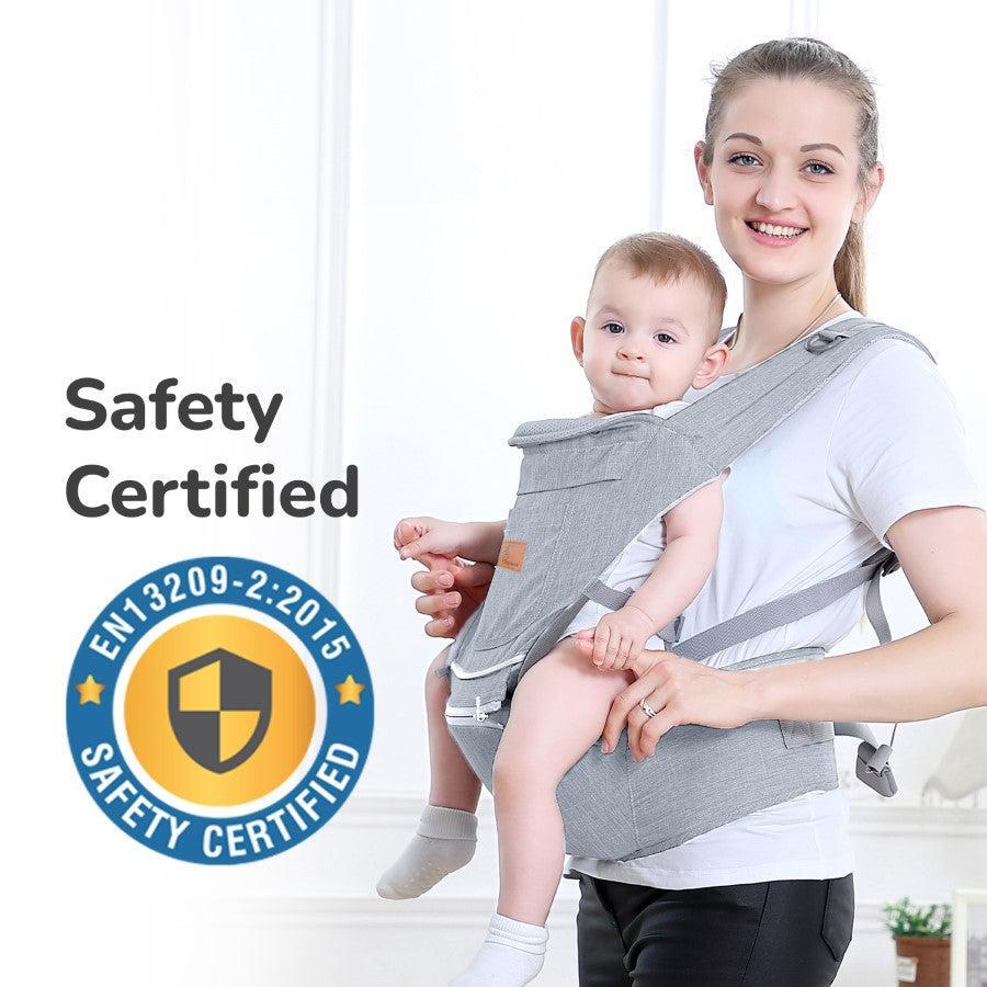 Upsy Daisy Ergo 8-in-1 Hip Seat Baby Carrier - Light Grey - Image 6