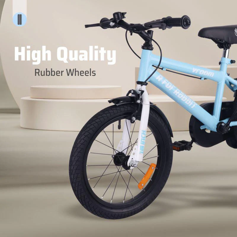 Vroom Bicycle For Kids 16 Inch With 90% Plug And Play For Ease Of Installation, Wide Training Wheels, Adjustable Seat, 4-7yrs, Upto 40kgs - Lake Blue - Image 7