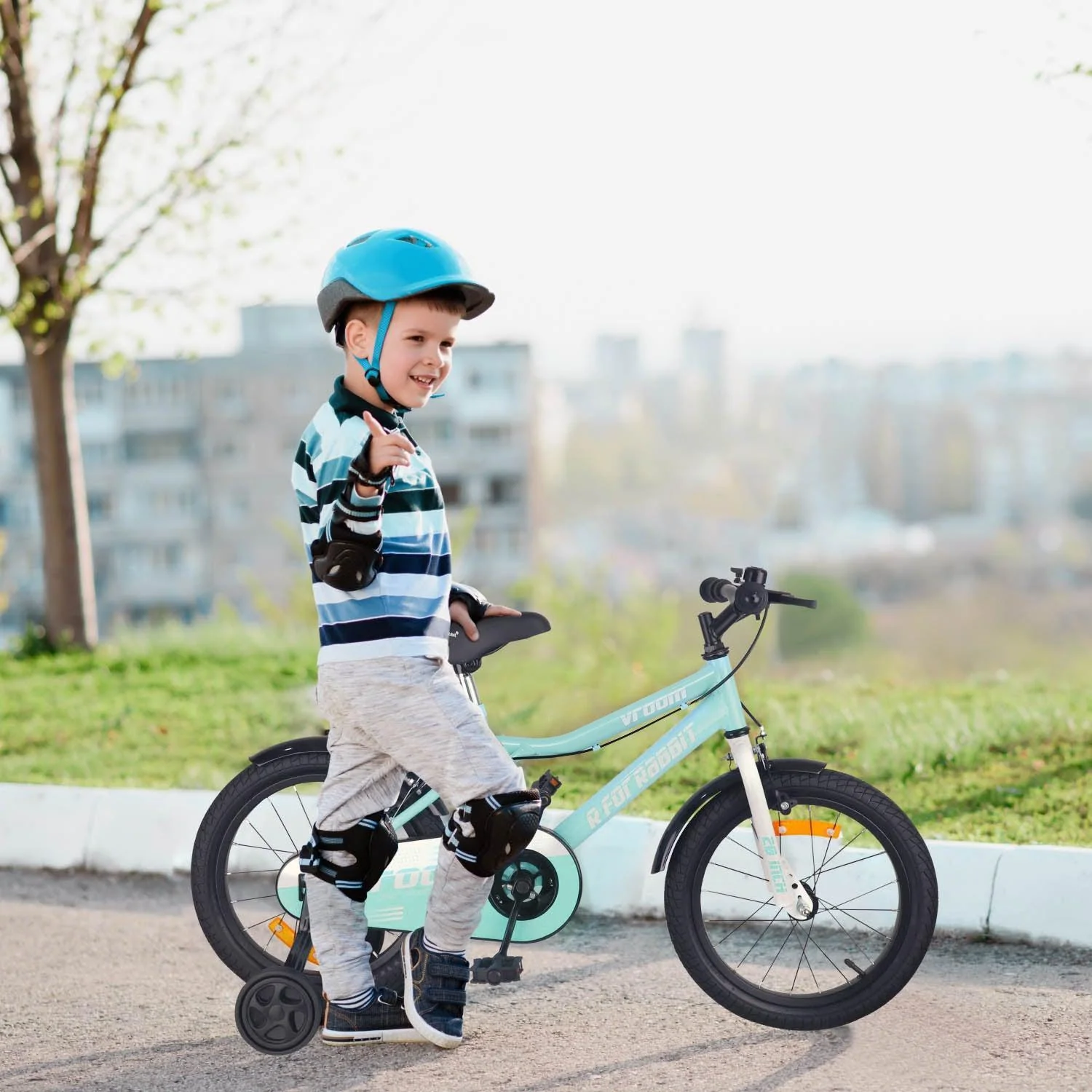 Vroom Bicycle For Kids 20 Inch With 90% Plug And Play For Ease Of Installation, Wide Training Wheels, Adjustable Seat, 7-10yrs, Upto 50kgs - Sea Green - Image 8